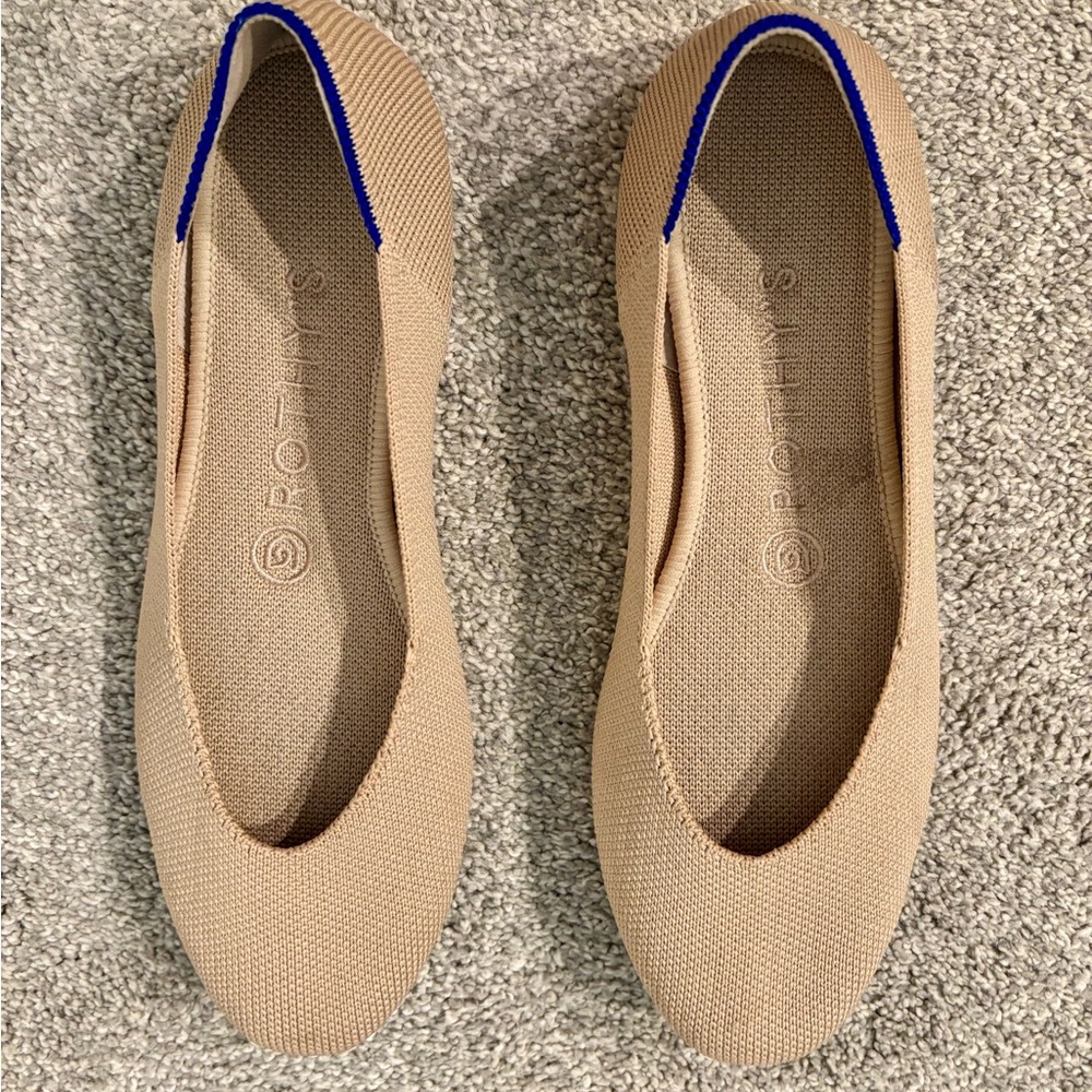 Rothy's Beige and Blue Women's Flats